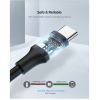 Дата кабель USB 2.0 AM to USB-C 0.5m 3.0A (18W) Nickel Plating US287 Black Ugreen (60115) зображення 6