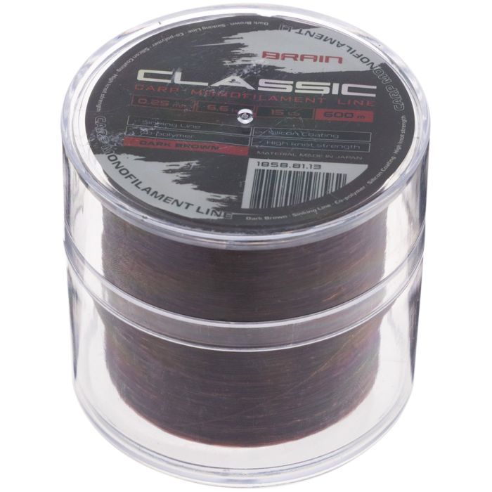 Леска Brain Classic Carp Line (dark brown) 600m 0.25mm 15lb 6.6kg (1858.81.13) изображение 2