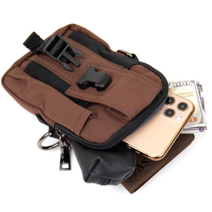 Сумка Vintage На пояс нейлон Красная (20647) изображение 6