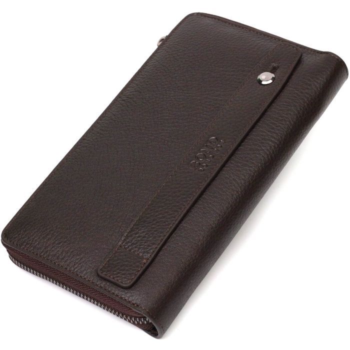 Гаманець Bond Accessories З одним відділенням з натуральної шкіри Коричнева (22032) зображення 2