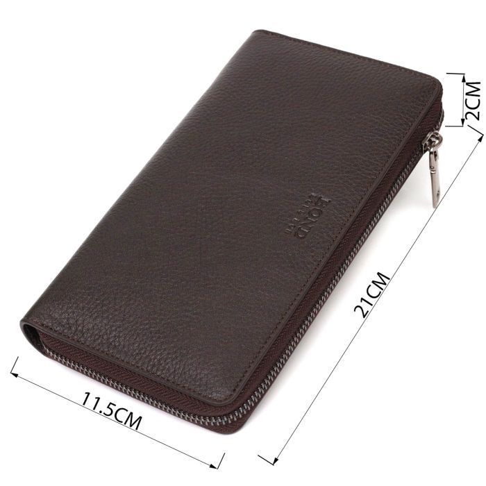 Гаманець Bond Accessories З одним відділенням з натуральної шкіри Коричнева (22032) зображення 3