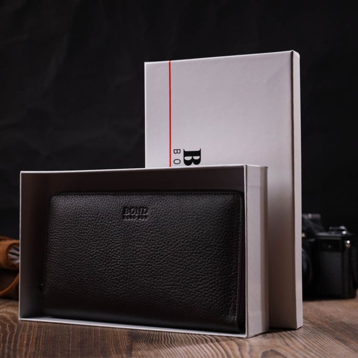 Гаманець Bond Accessories З одним відділенням з натуральної шкіри Коричнева (22032) зображення 9