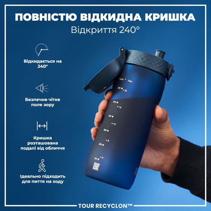 Пляшка для води ION8 OneTouch 750 мл BPA Free, Navy (I8RF750NAV) зображення 3