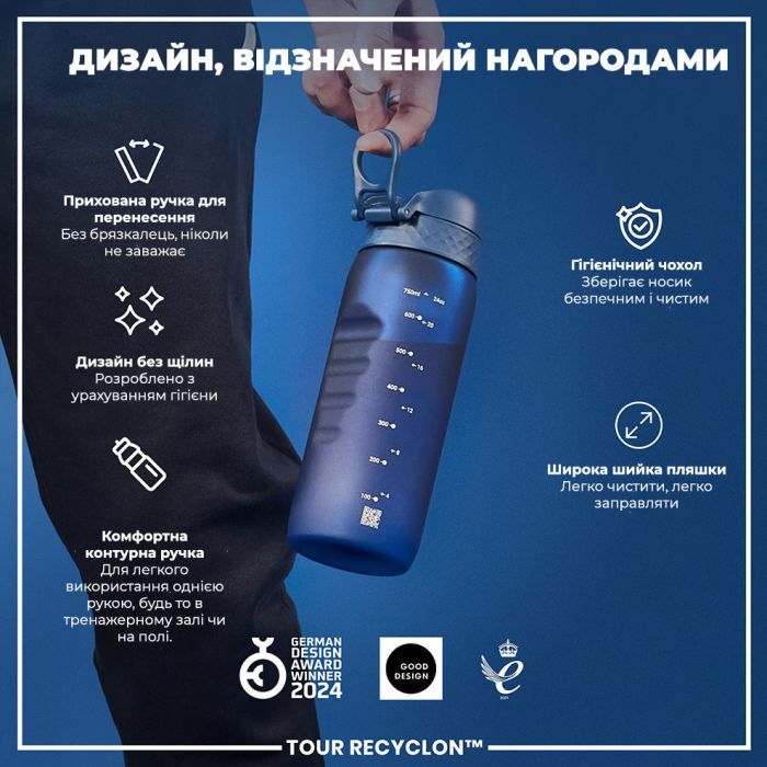 Пляшка для води ION8 OneTouch 750 мл BPA Free, Navy (I8RF750NAV) зображення 4