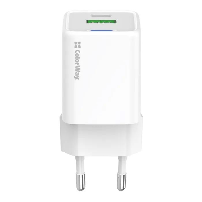 Зарядное устройство ColorWay GaN Mini 35W PD Port PPS USB (Type-C PD + USB QC4.0) white (CW-CHS055PD-WT) изображение 3