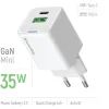 Зарядное устройство ColorWay GaN Mini 35W PD Port PPS USB (Type-C PD + USB QC4.0) white (CW-CHS055PD-WT) изображение 7