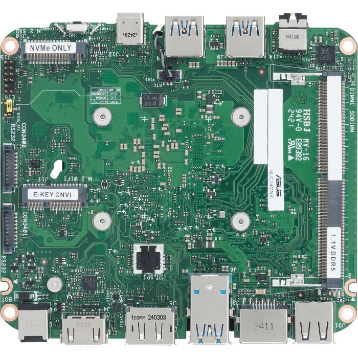 Комп'ютер ASUS NUC 14 Essential RNUC14MNK3500002 Slim Kit(L6) / N355, M.2 22x80 NVMe and SATA SSD (90AR00M2-M00090) зображення 11