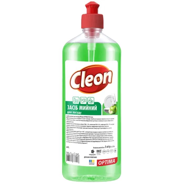 Средство для ручного мытья посуды Cleon Яблоко 1 л (4820289450213)