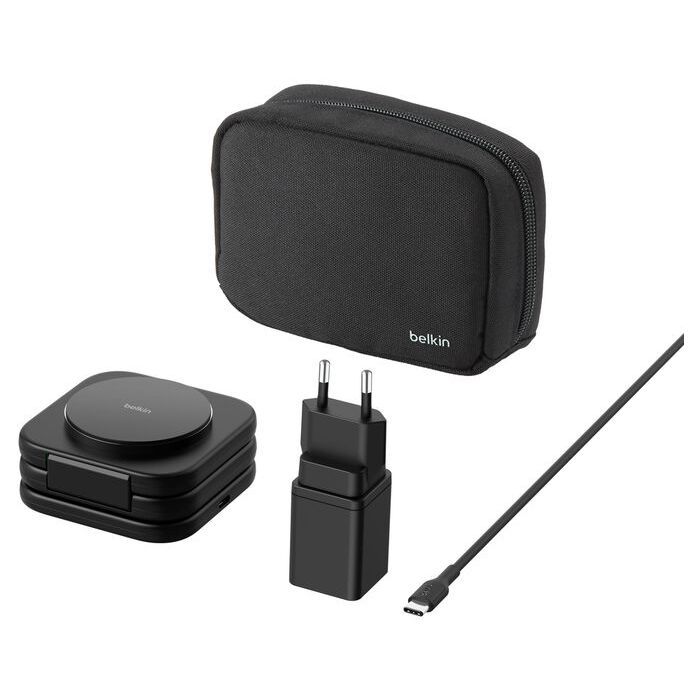 Зарядний пристрій Belkin 3in1 Travel Pad Wireless Qi2 15W Black (WIZ024VFBK) зображення 8