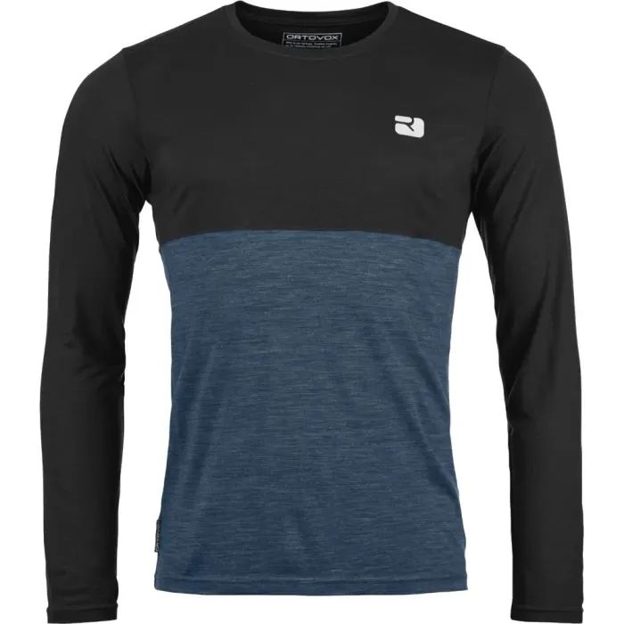 Лонгслив Ortovox 150 Cool Logo Ls Mns black raven - L - чорний/синій (025.001.1210)