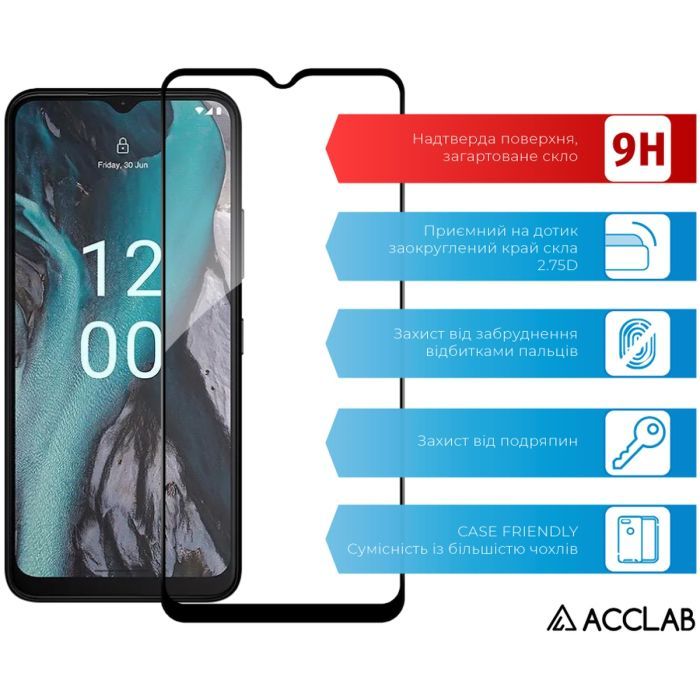 Скло захисне ACCLAB Full Glue Nokia C22 Black (1283126582271) зображення 3