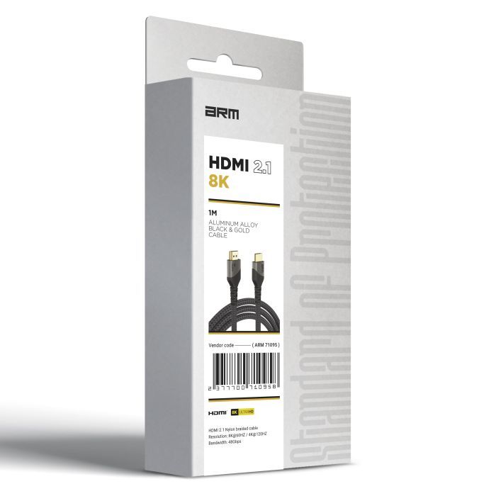Кабель мультимедийный HDMI M to HDMI M 1.0m V2.1 8K black Armorstandart (ARM71095) изображение 3