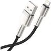 Дата кабель USB 2.0 AM to Lightning 1.0m Cafule Metal 2.4A black Baseus (CALJK-A01) изображение 3