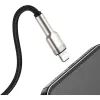 Дата кабель USB 2.0 AM to Lightning 1.0m Cafule Metal 2.4A black Baseus (CALJK-A01) изображение 4