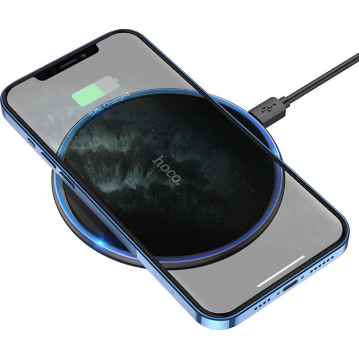 Зарядное устройство HOCO HOCO CW6 Pro Easy 15W charging wireless fast charger Black (6931474755032) изображение 2