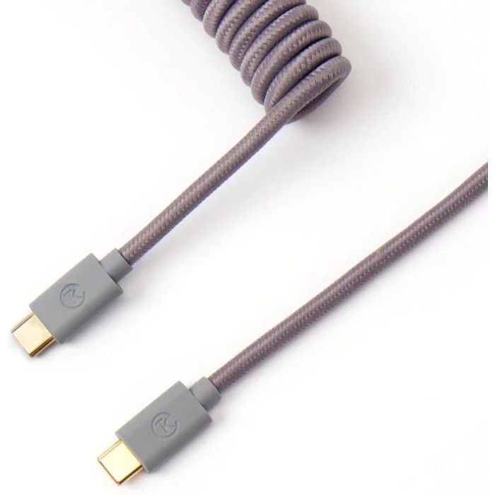 Дата кабель USB 2.0 AM to USB-C 1.36m Coiled grey Keychron (CABG_KEYCHRON)