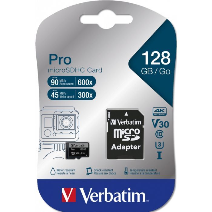 Карта пам'яті Verbatim 128GB microSDXC class 10 UHS-III PRO (47044) зображення 2