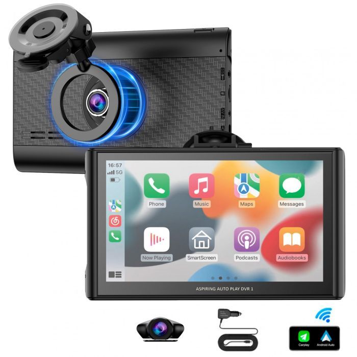 Автомобильный монитор Aspiring Auto Play DVR 1, Magnet, CarPlay, Android auto изображение 3