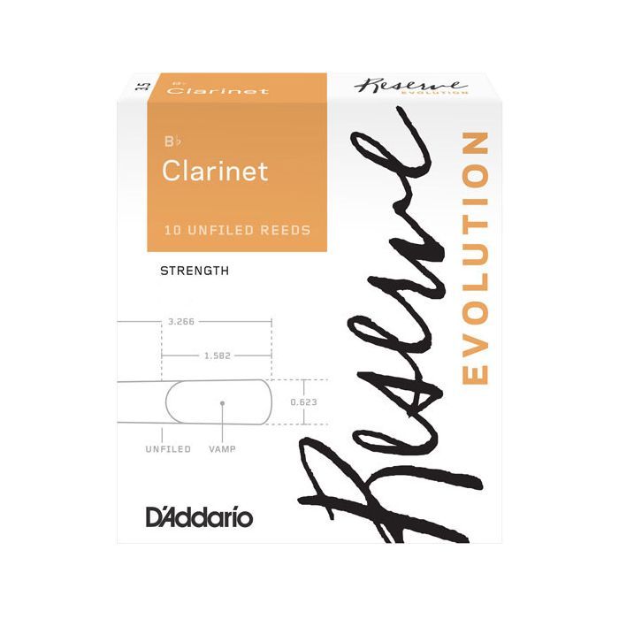 Трость для кларнета D'Addario Reserve Evolution Bb Clarinet #3.5+ - 10 Pack (DCE10355)
