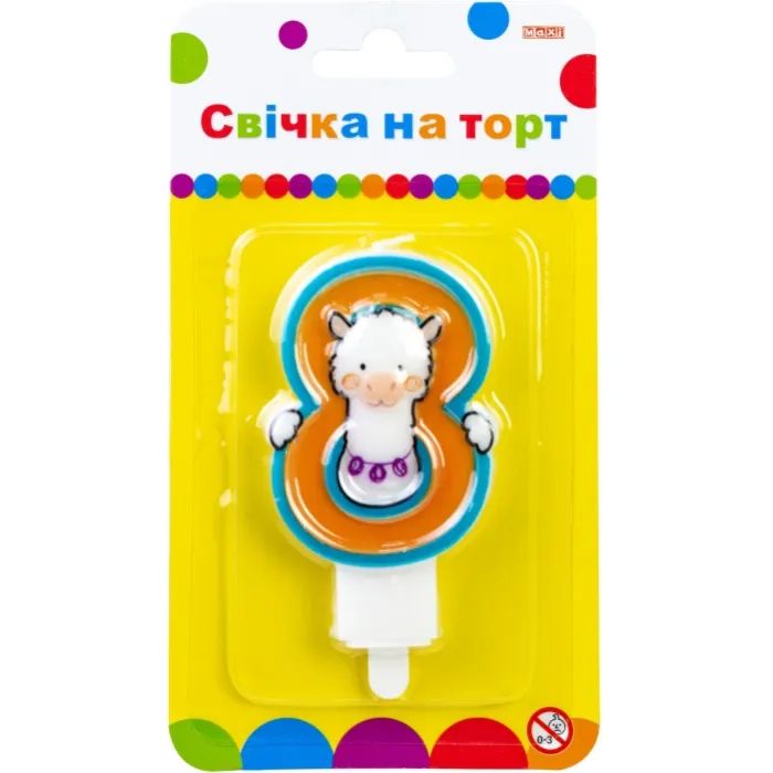 Свічка Maxi Llama "8" висотою 7,62 см (MX622068-8)