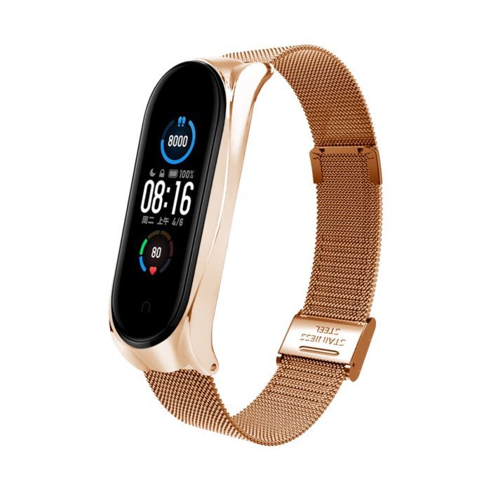 Ремешок для фитнес браслета BeCover Metal для Xiaomi Mi Smart Band 8 Gold (709359)