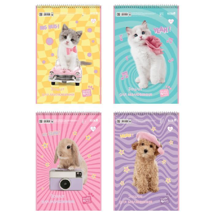 Альбом для рисования Kite Studio Pets, 30 листов (SP25-243)