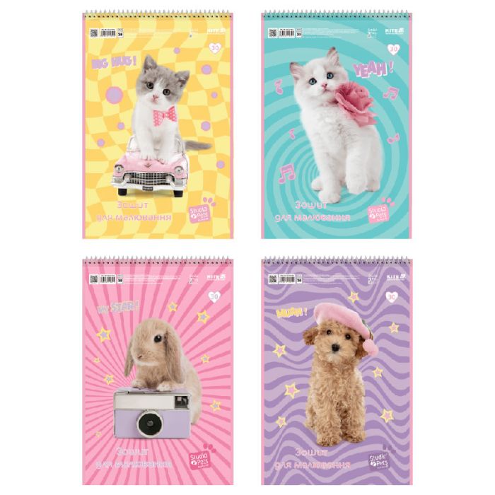 Альбом для рисования Kite Studio Pets, 30 листов (SP25-243)