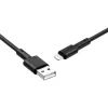 Дата кабель USB 2.0 AM to Lightning 1.0m 2.4A silicone black BOROFONE (6931474710352) зображення 2