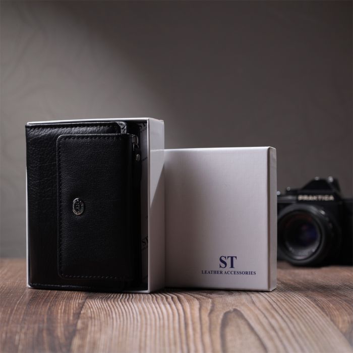 Гаманець ST Leather З натуральної шкіри Чорний (22740) зображення 11