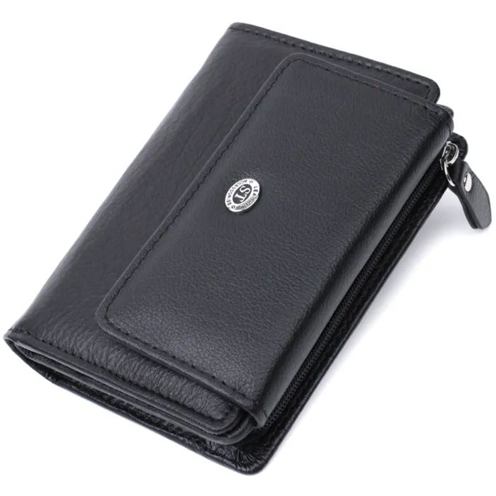 Гаманець ST Leather З натуральної шкіри Чорний (22740)