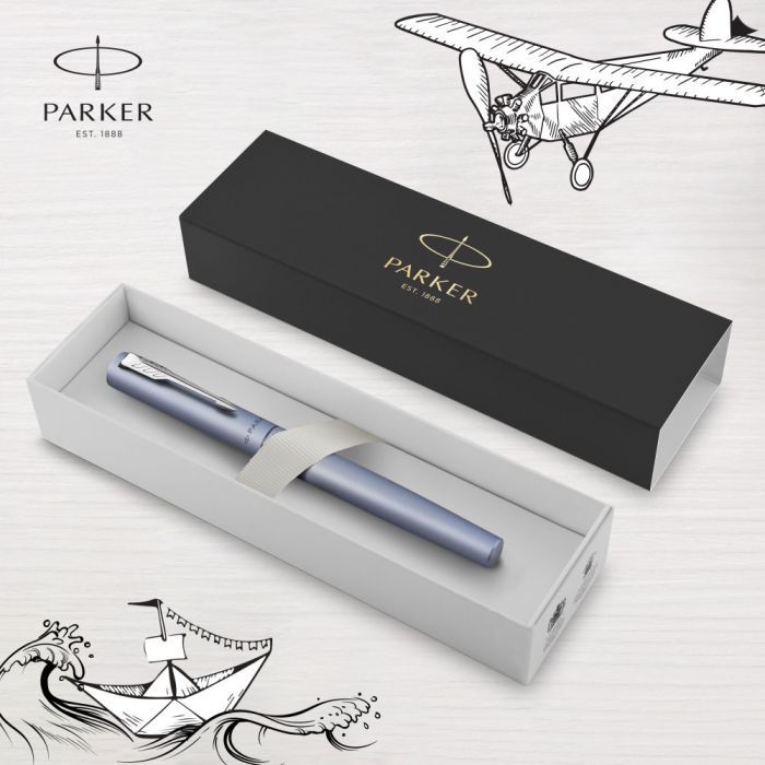 Ручка пір'яна Parker VECTOR 17 XL Metallic Silver Blue CT  FP M (06 112) зображення 4