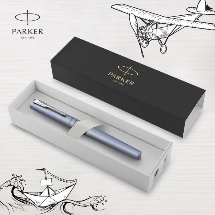 Ручка перьевая Parker VECTOR 17 XL Metallic Silver Blue CT  FP M (06 112) изображение 4