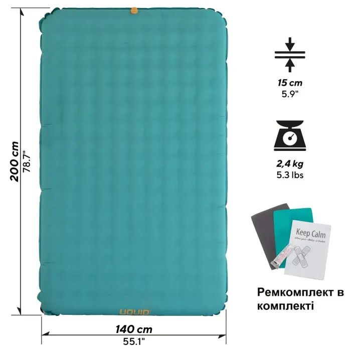 Матрац надувний Uquip Betty Double Petrol/Grey (243108) (DAS302766) зображення 11