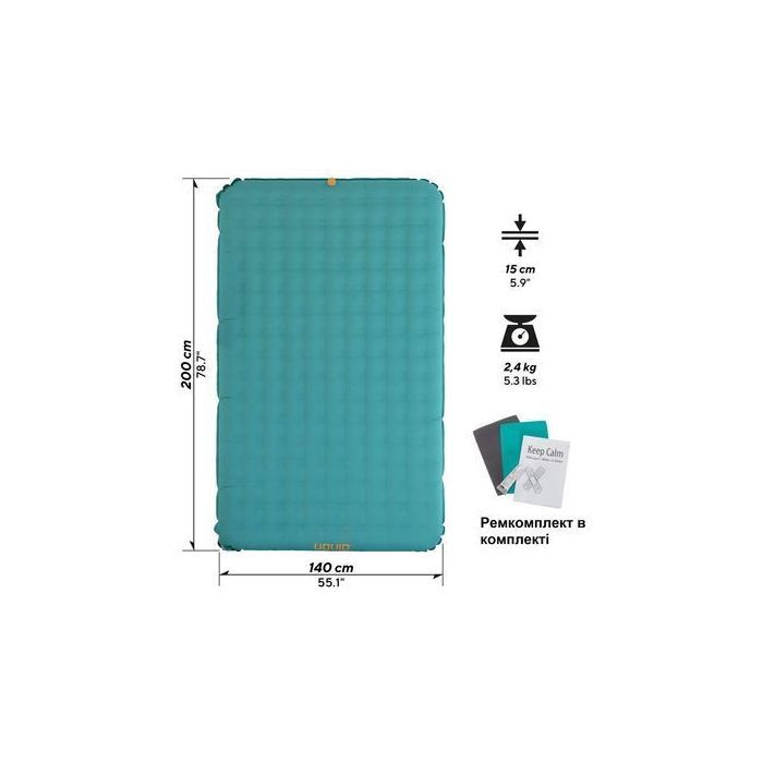 Матрас надувной Uquip Betty Double Petrol/Grey (243108) (DAS302766) изображение 4