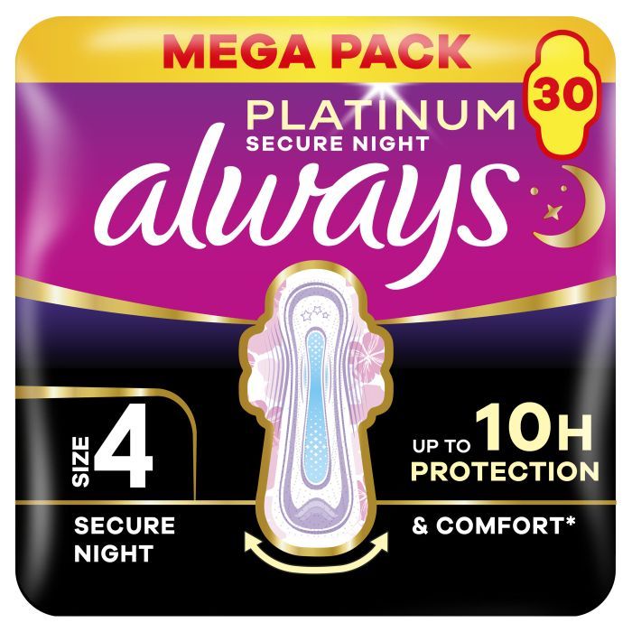 Гигиенические прокладки Always Platinum Secure Night Размер 4 30 шт. (8700216784573)