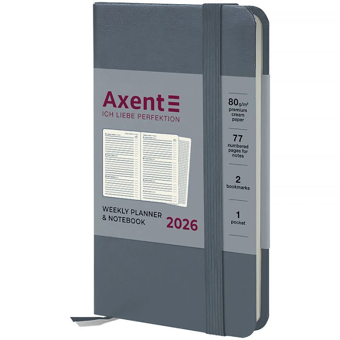 Тижневик Axent датований 2026 Pocket Strong 90х150, чорний (8508-26-01-A)