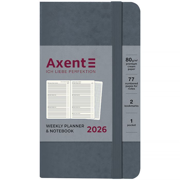 Тижневик Axent датований 2026 Pocket Strong 90х150, чорний (8508-26-01-A) зображення 2