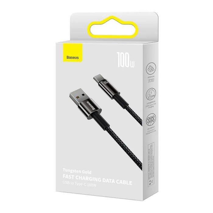 Дата кабель USB 2.0 AM to USB-C 1.0m 100W black Baseus (CAWJ000001) зображення 6