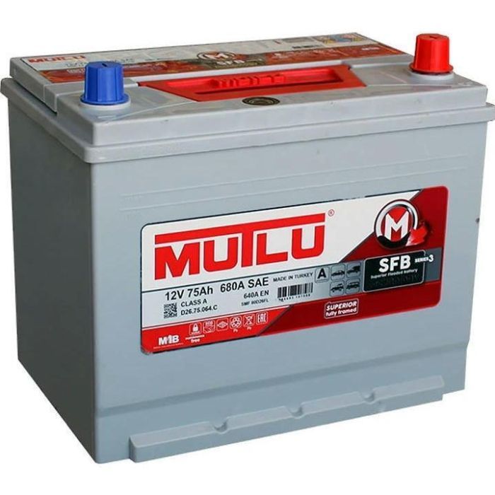 Акумулятор автомобільний MUTLU 6СТ-75 (0) Asia SFB D26.75.064.C зображення 2