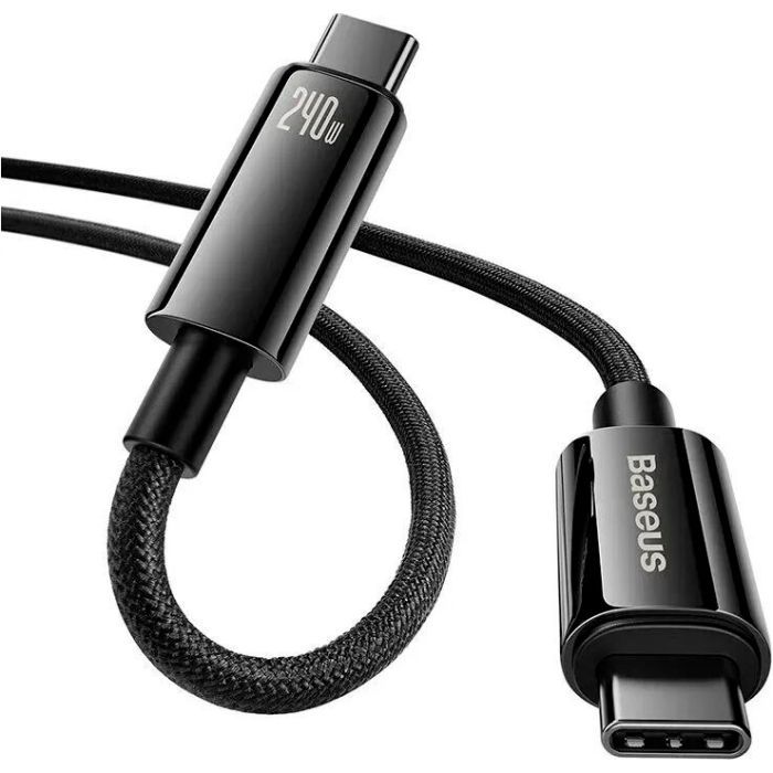 Дата кабель USB-C to USB-C 2.0m 240W Black Baseus (CAWJ040101) изображение 2