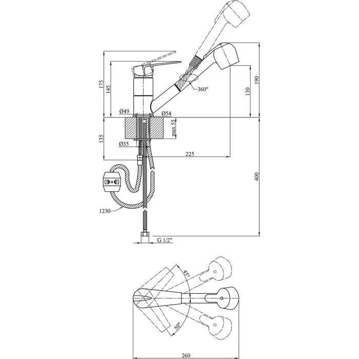 Змішувач Kroner Odra-C030-T (CV021127) зображення 8
