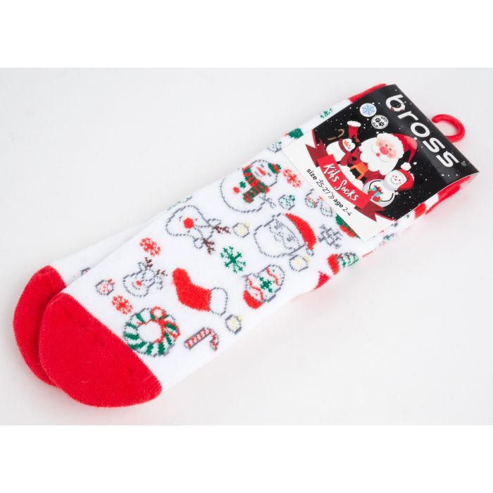 Шкарпетки дитячі Bross махрові новорічні (10968-2-4-rgray)