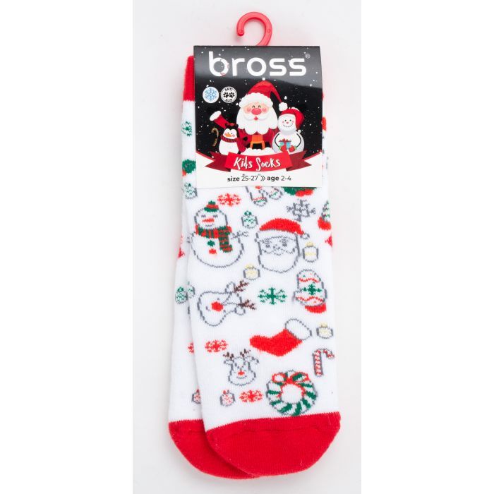 Шкарпетки дитячі Bross махрові новорічні (10968-2-4-rgray) зображення 2