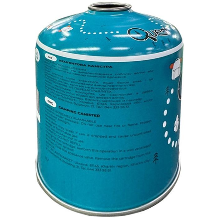 Газовий балон Quest 450 г різьбове з'єднання (набір 12 шт) (Q-G450_12) зображення 3 Газовий балон Quest 450 г різьбове з'єднання (набір 12 шт) (Q-G450_12) зображення 3