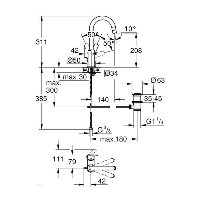 Змішувач Grohe QuickFix 242032432 зображення 5