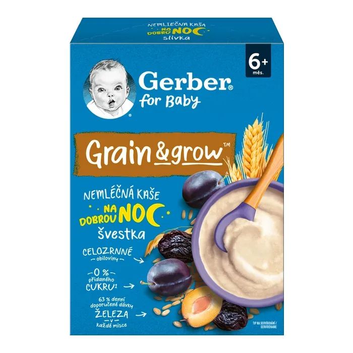 Детская каша Gerber Безмолочная овсяно-пшеничная с черносливом с 6 месяцев 200 г (1100428) изображение 2