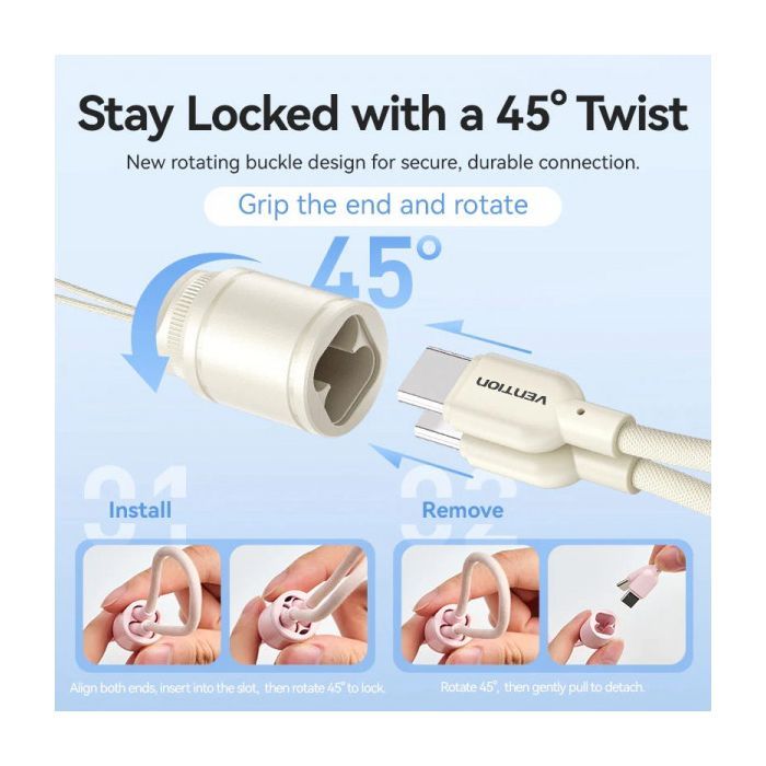 Батарея универсальная VENTION 10000mAh 22,5W Fast Charging, USB-A, 2xUSB-C Beige (FKAN0-C) изображение 7