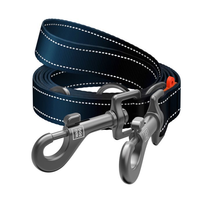 Поводок для собак WAUDOG Nylon Mono светоотражающий М черный (46481)