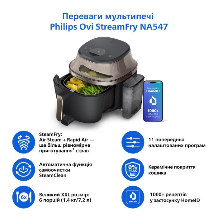 Мультипіч Philips Series 5000 OVI SteamFry (NA547/07) зображення 2
