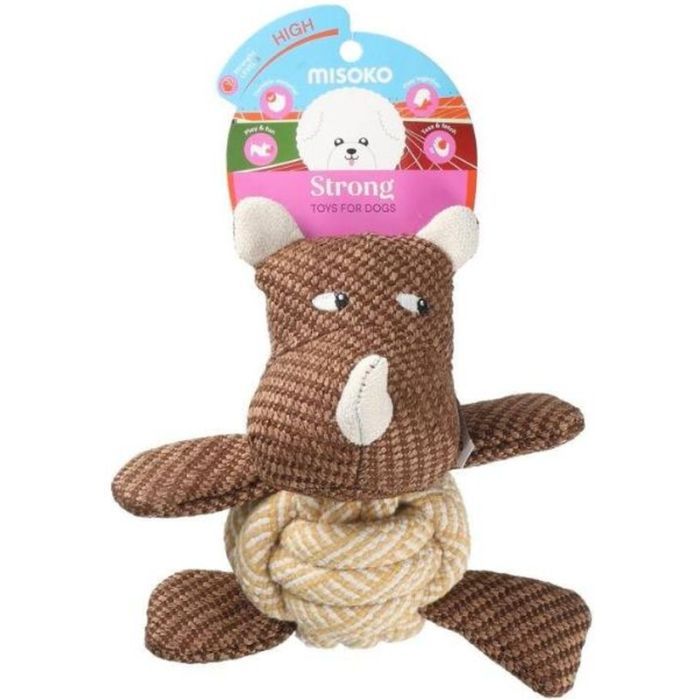 Игрушка для собак MISOKO&CO Бегемот с веревкой 17.5 см (HANYT133742)